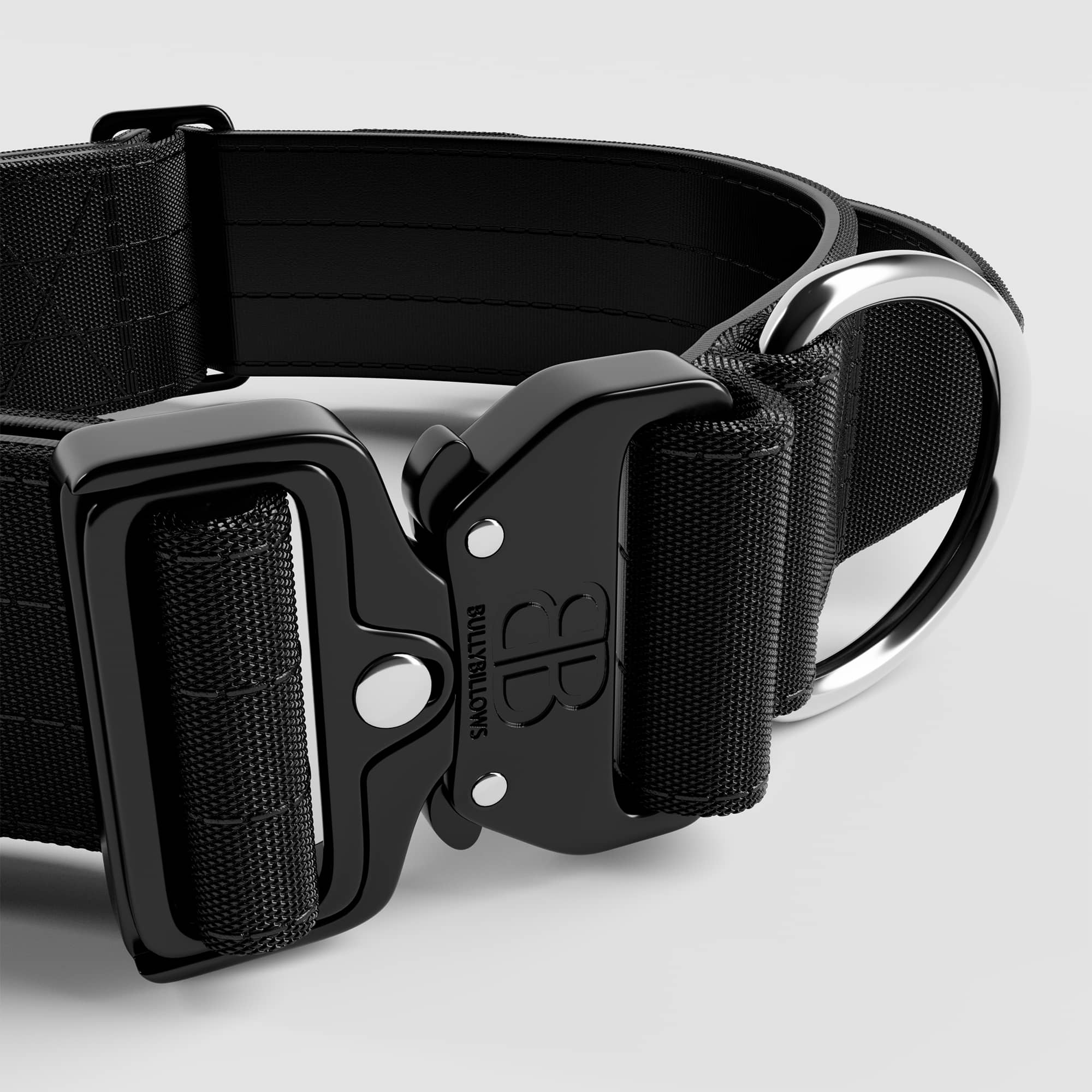 BULLYBILLOWS 5cm Combat Dog Collar - Black v2.0