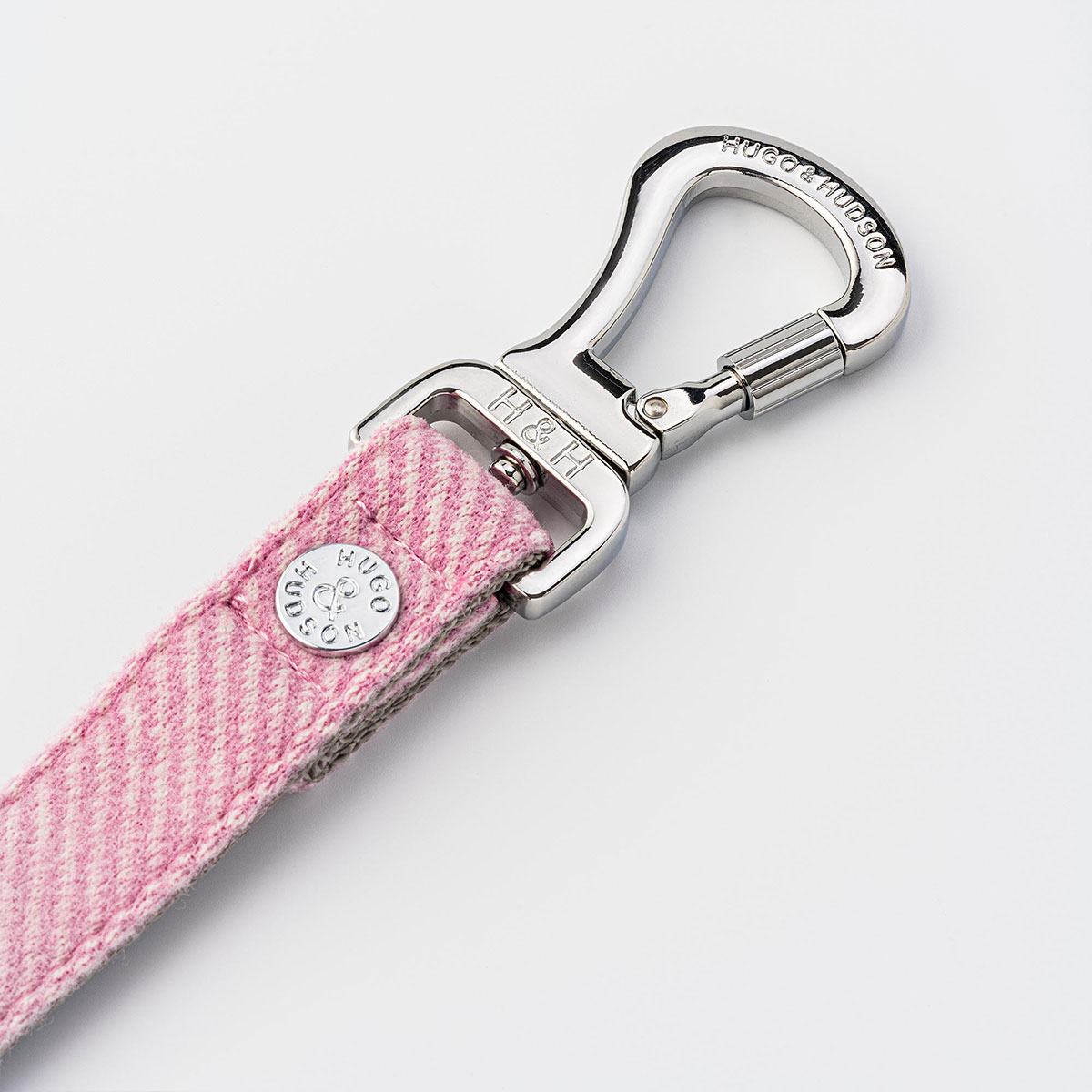 Hugo & Hudson Pink Herringbone Tweed Dog Lead