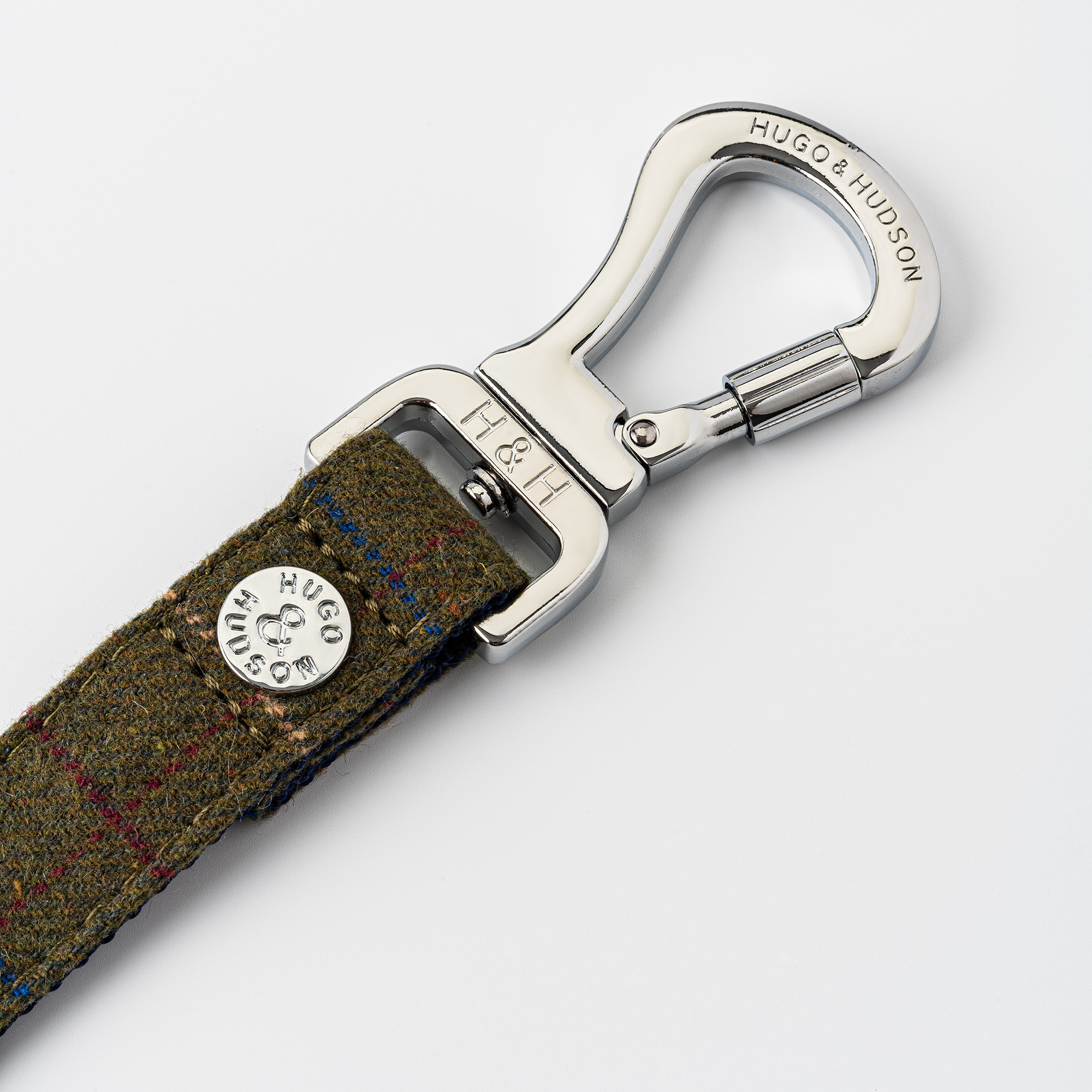Hugo and Hudson Dark Green Checked Dog Lead from Catdog Store