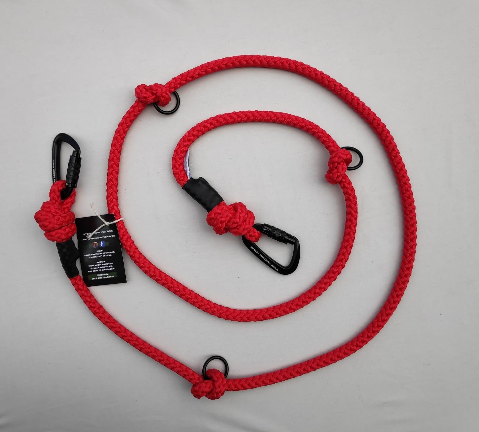 Delta Double Ended Training Dog Lead Red from Catdog Store