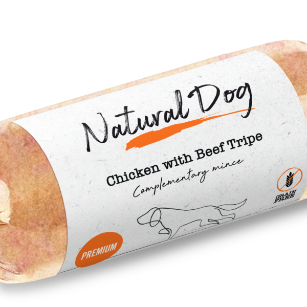 Natural Dog 80/10/10 | Chicken with Beef Tripe | 500g Chub from CATDOG Store