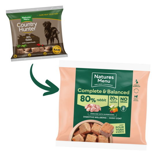 Natures Menu Frozen Country Hunter Rabbit Dog Nuggets 1kg from Catdog Store