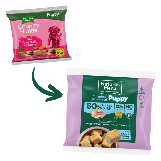 Natures Menu Frozen PUPPY Nuggets Turkey and Fish Grain Free 1kg - Image 4