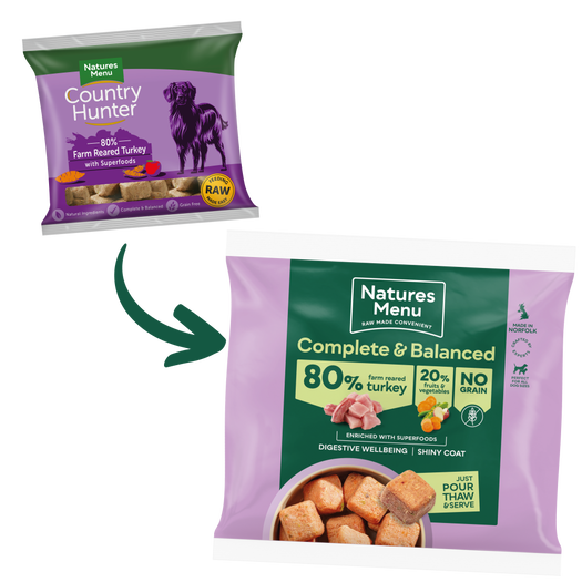 Natures Menu Frozen Farm Reared Turkey Dog Nuggets Grain Free 1kg from Catdog Store