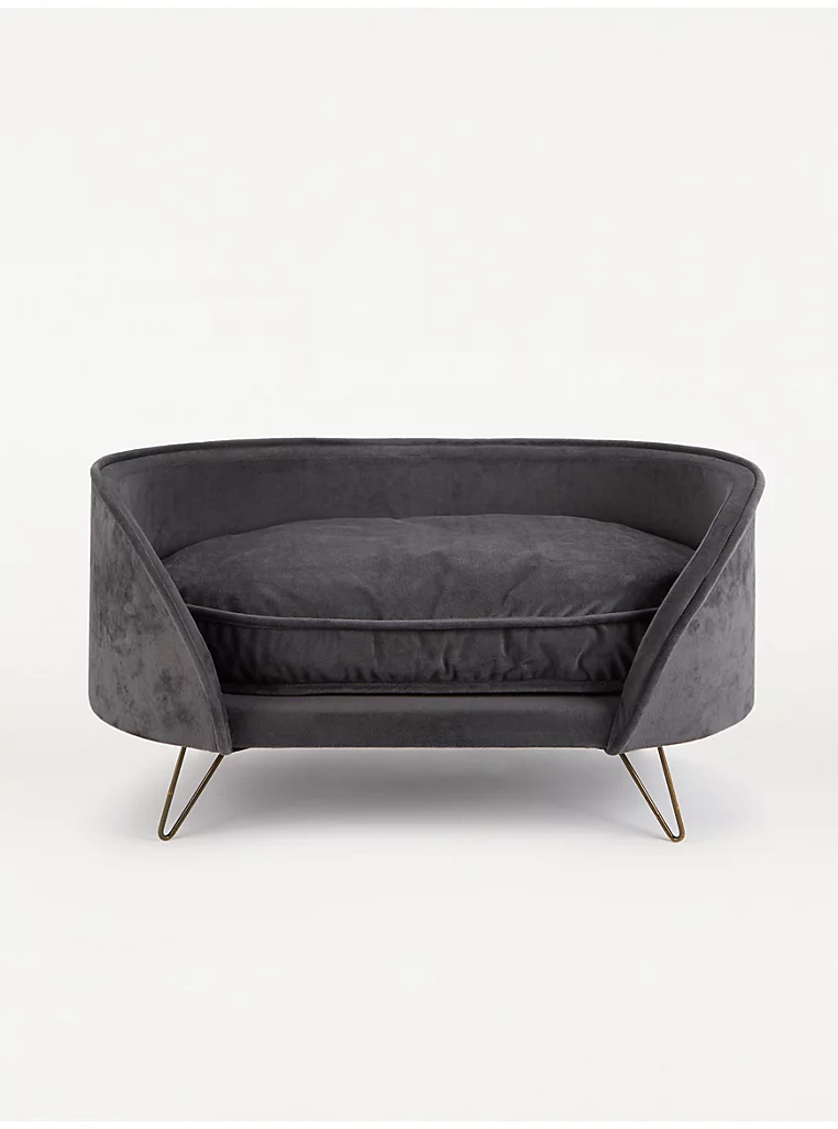 Grey Velvet Pet Sofa Bed from Catdog Store