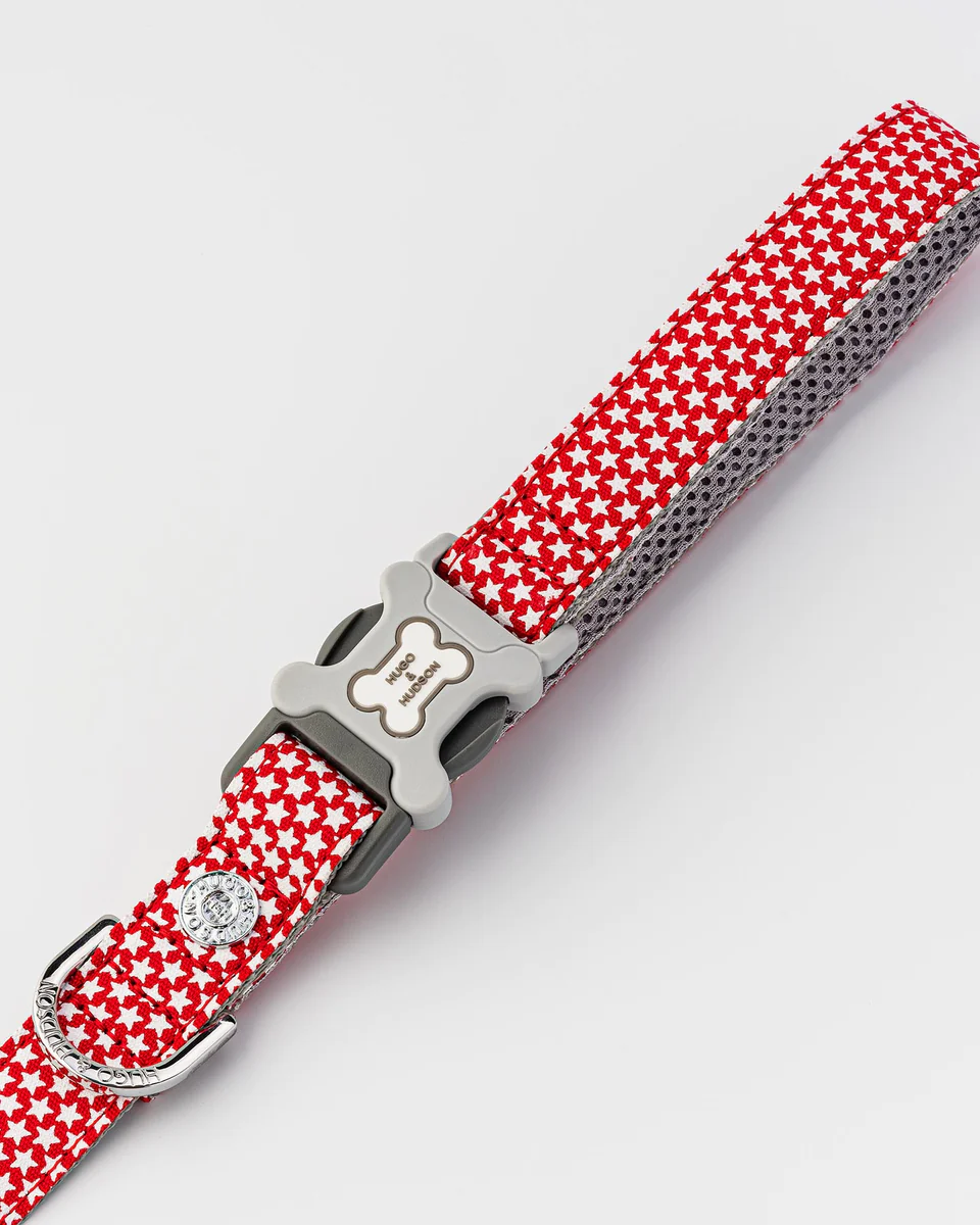 Hugo & Hudson Fabric Dog Lead - Red Star from Catdog Store