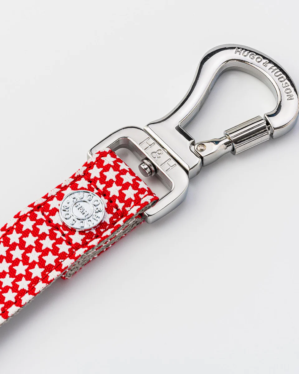 Hugo & Hudson Red Star Fabric Dog Lead - Image 5