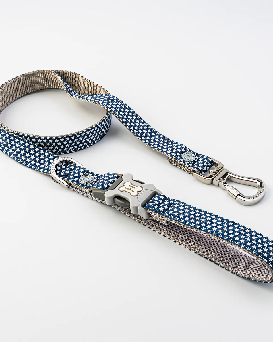Hugo & Hudson Navy Star Fabric Dog Lead from Catdog Store