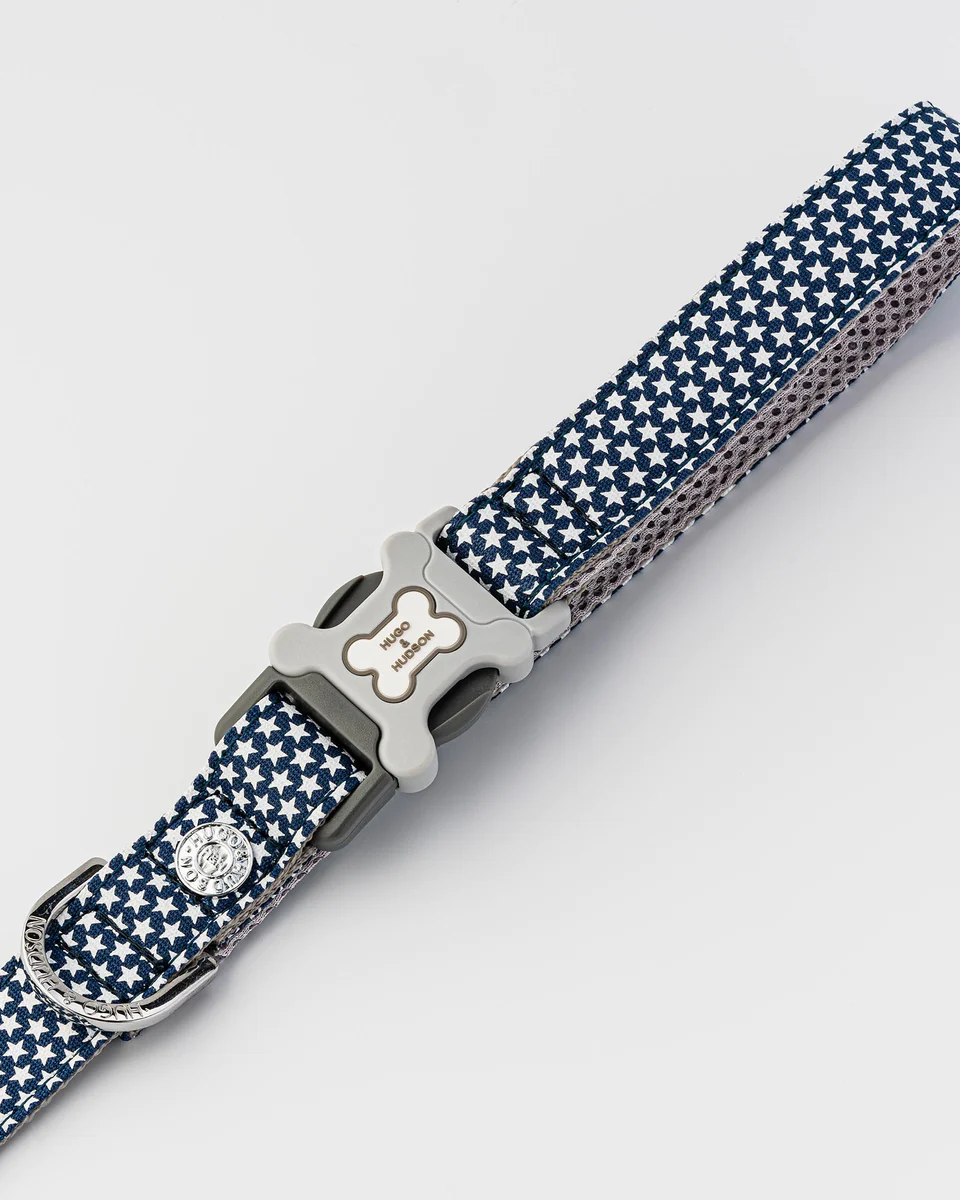 Hugo & Hudson Navy Star Fabric Dog Lead from Catdog Store