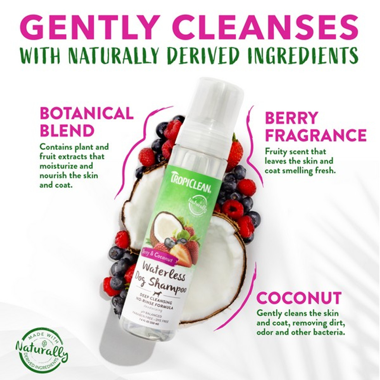 TropiClean Waterless Dog Shampoo Deep Cleaning 220ml - Image 4