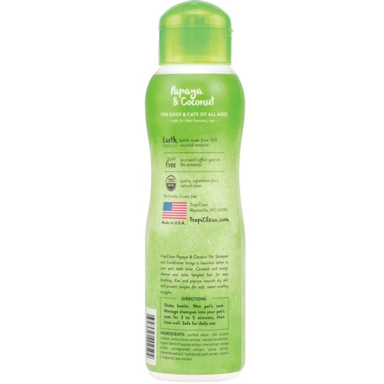 TropiClean Papaya and Coconut Shampoo 355ml | Luxury 2-in-1 Shampoo & Conditioner - Image 2