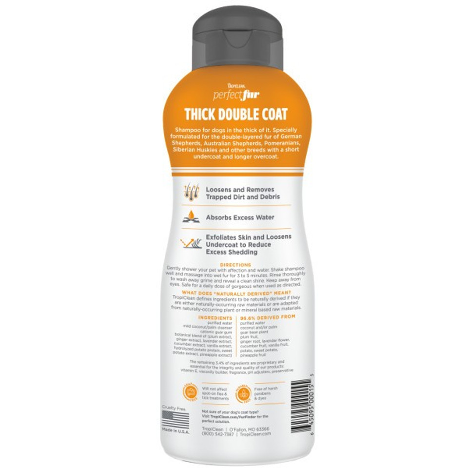 TropiClean Perfect Fur THICK DOUBLE COAT Shampoo for Dogs | 473ml from CATDOG Store