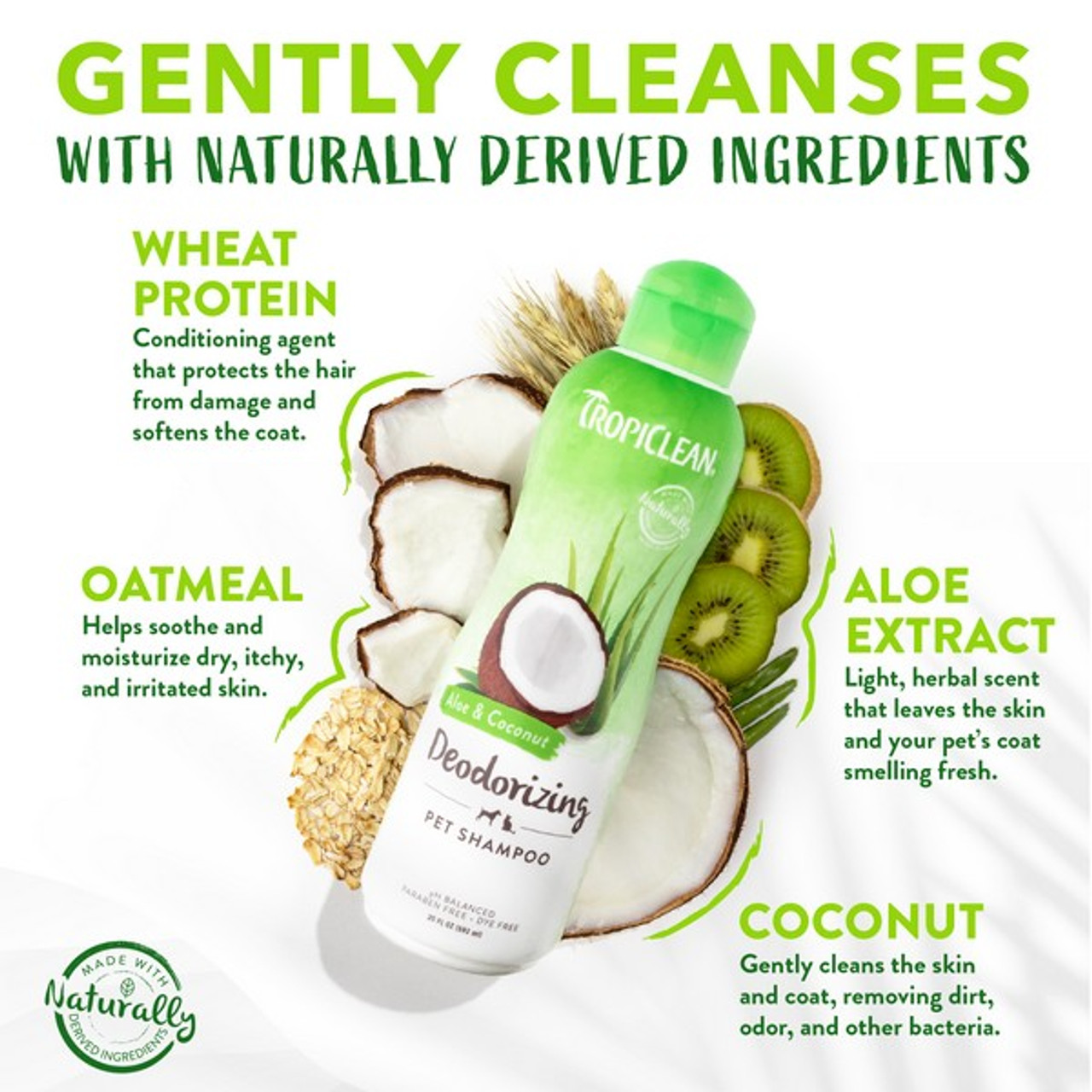 TropiClean Aloe and Coconut Shampoo | Deodorising | 592ml - Image 3