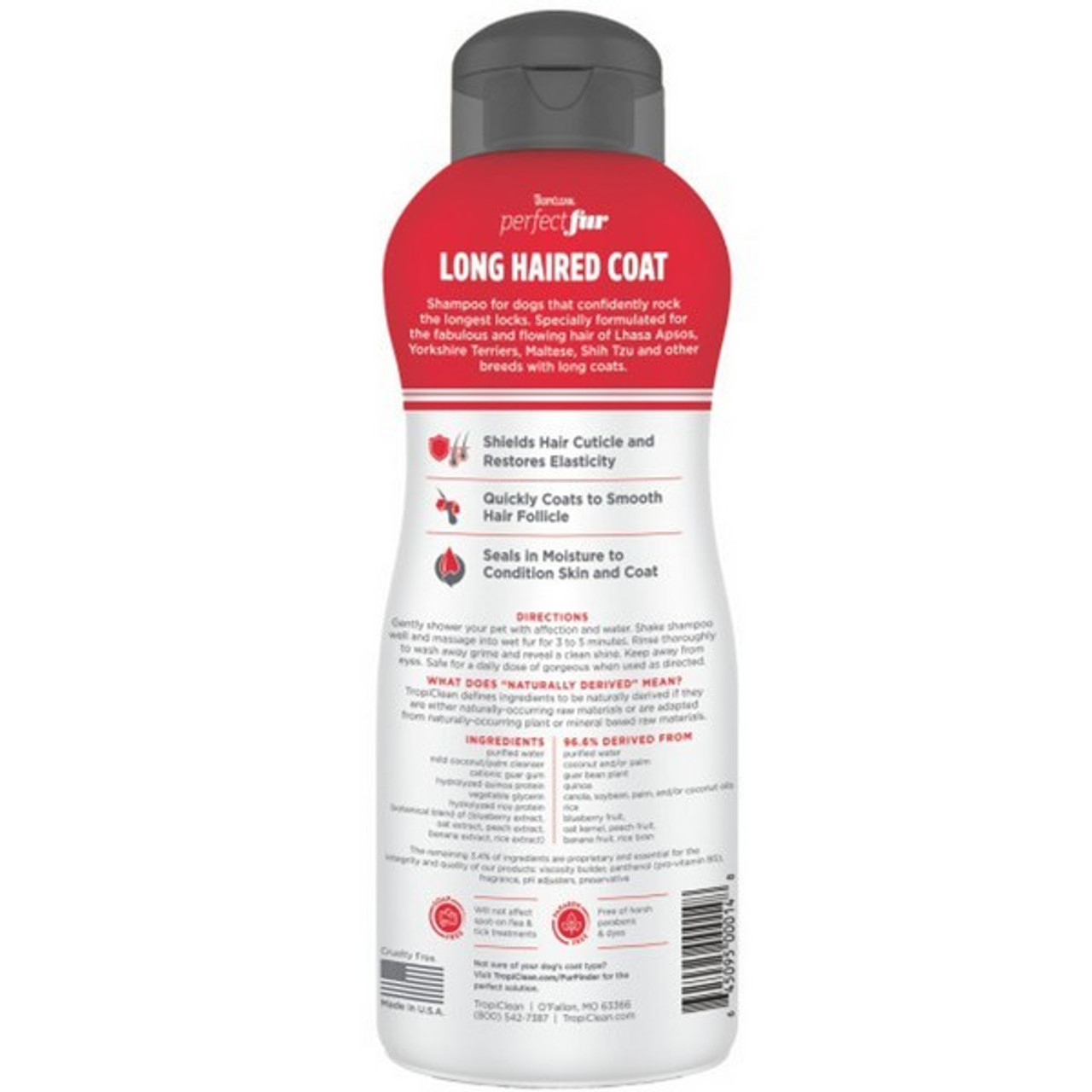 TropiClean Perfect Fur LONG HAIRED COAT Shampoo for Dogs | 473ml - Image 2
