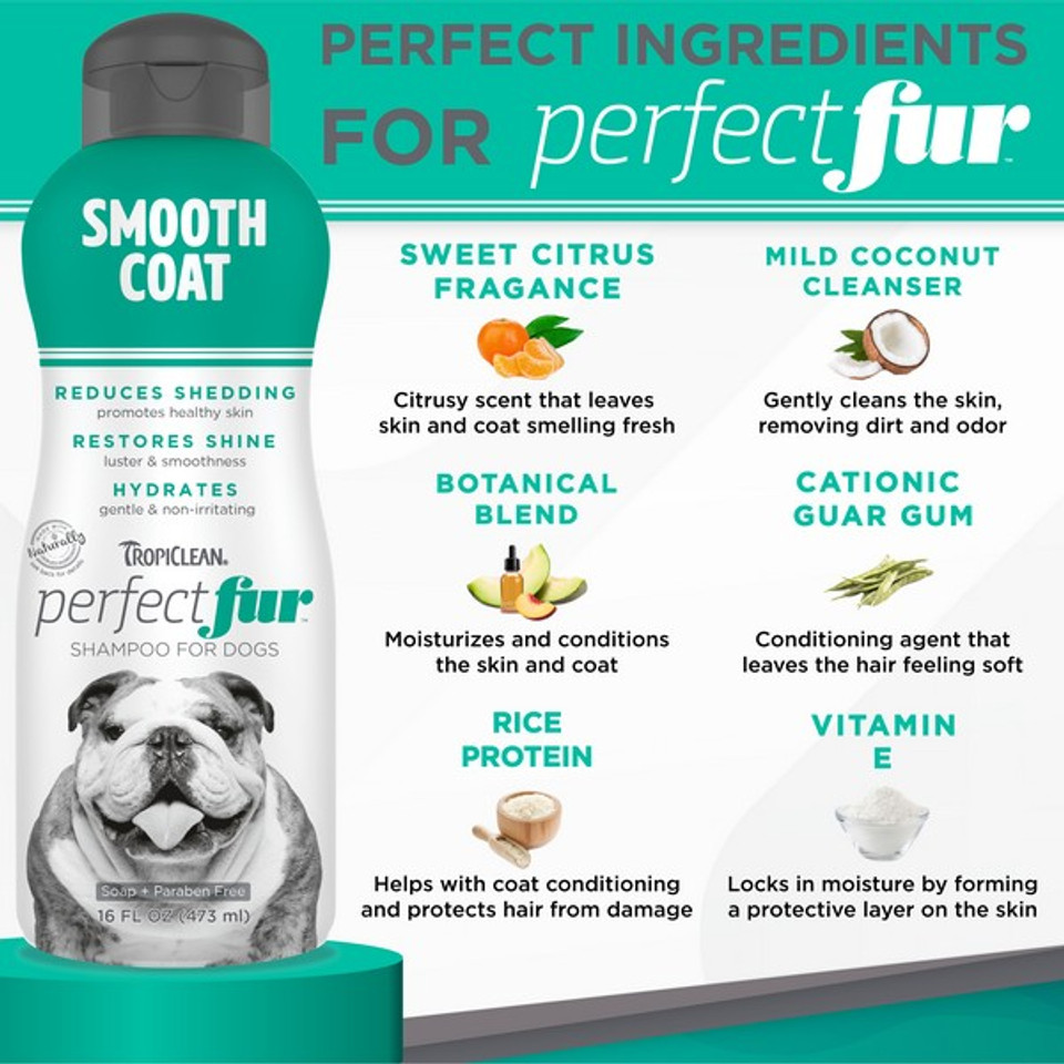 TropiClean Perfect Fur SMOOTH COAT Shampoo for Dogs | 473ml - Image 4