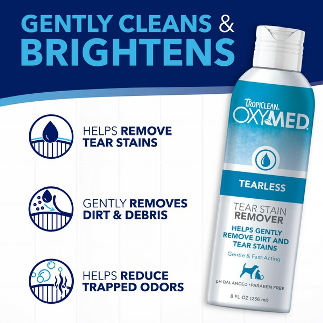 TropiClean OxyMed Tear Stain Remover for Pets | 236ml from CATDOG Store