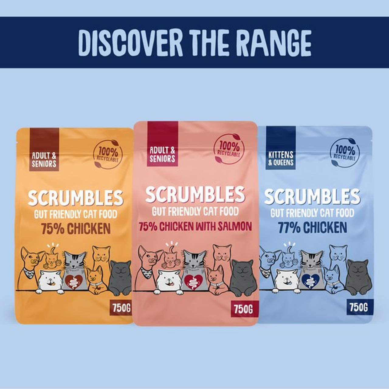 Scrumbles Dry Cat Food Kitten Chicken 750g