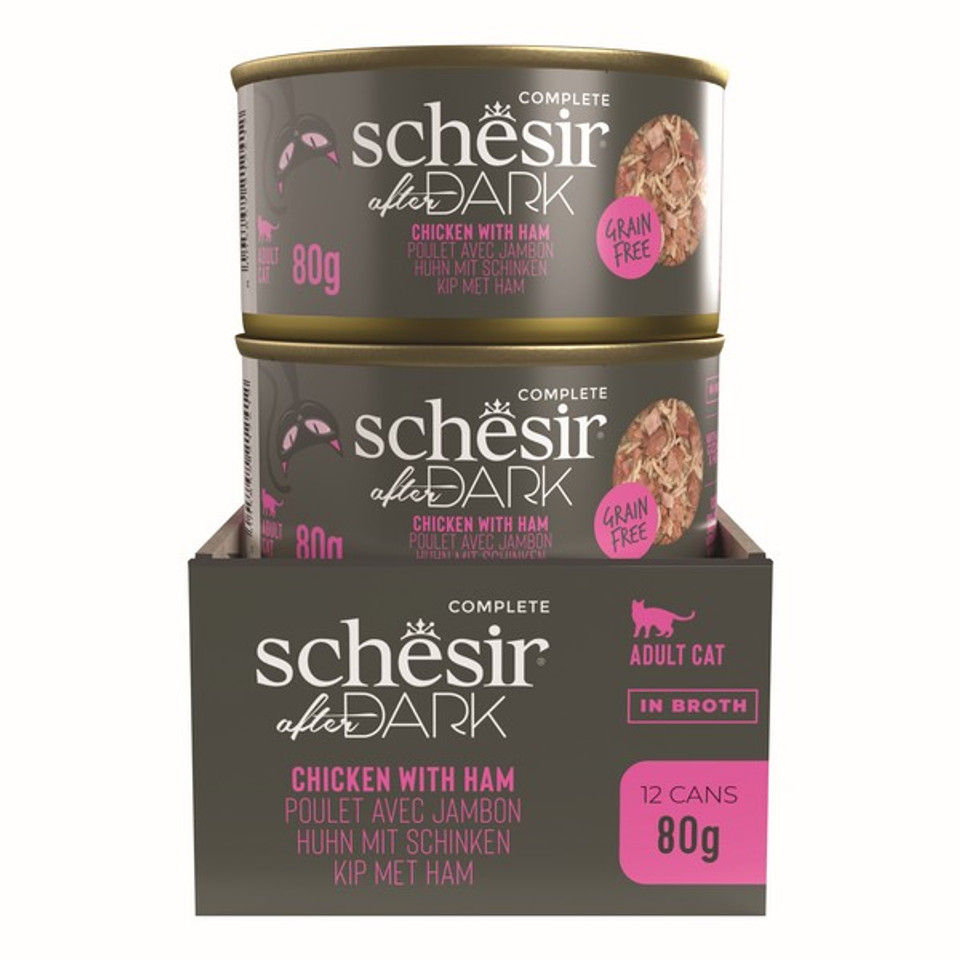 Schesir After Dark Wholefood Adult Cat Chicken & Ham 80g